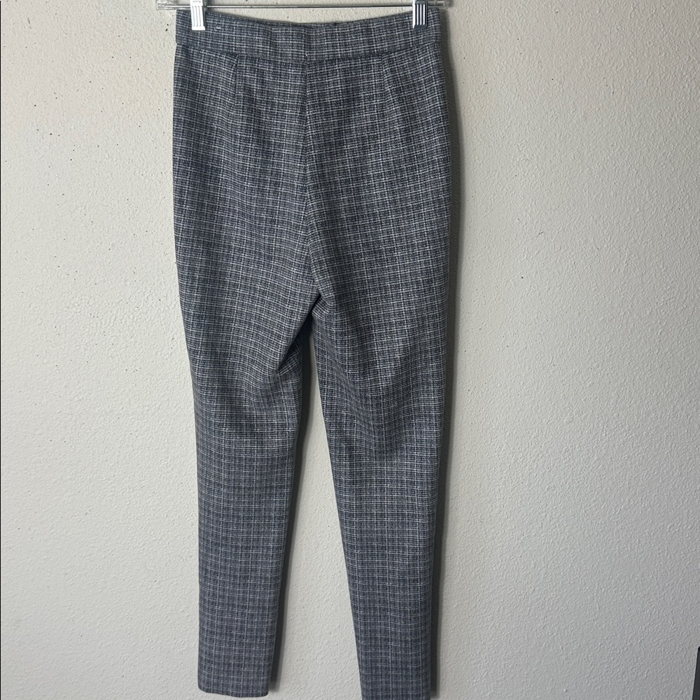 Zara Basic Gray Checkered Plaid Elastic Leggings-… - image 6